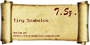 Tiry Szabolcs névjegykártya